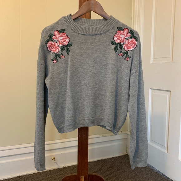 Charlotte Russe Sweaters - Charlotte Russe Mock Neck Embroidered Sweater